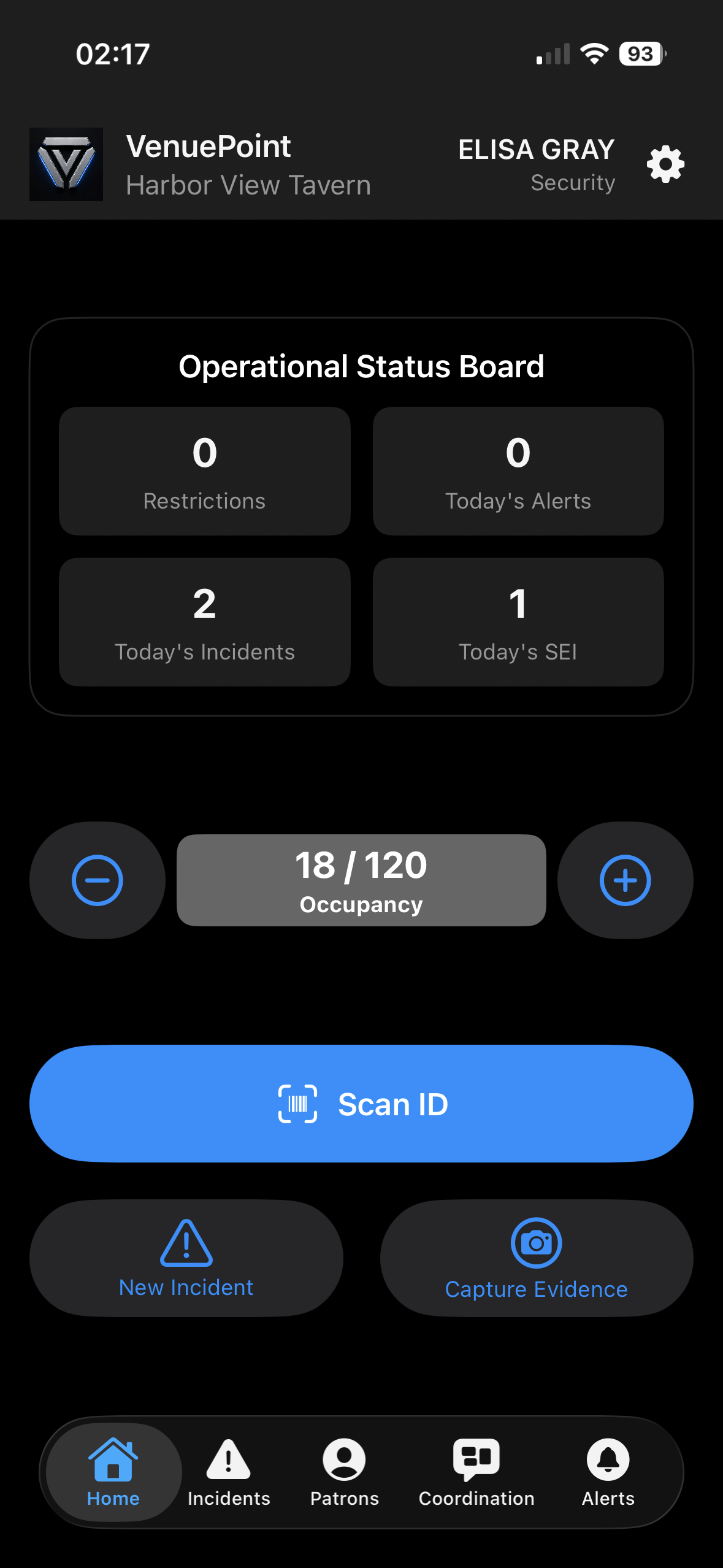 Venue Dashboard