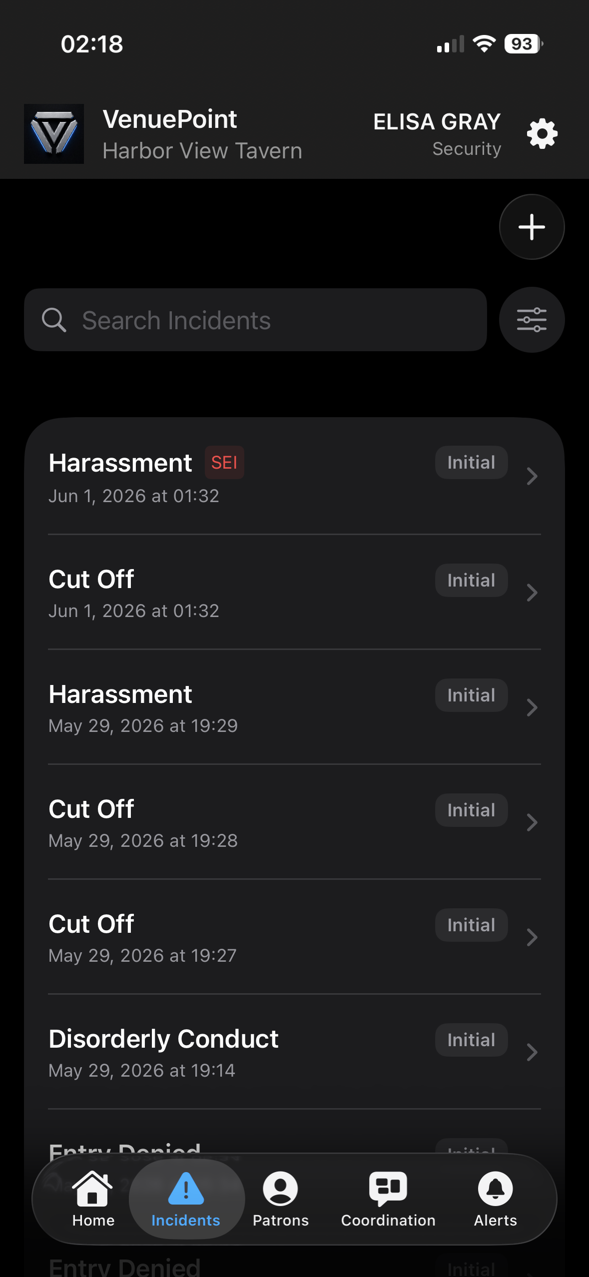 Incidents